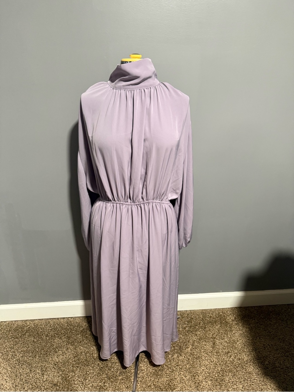 Prologue Lavender High-Neck Long Sleeve Dress
